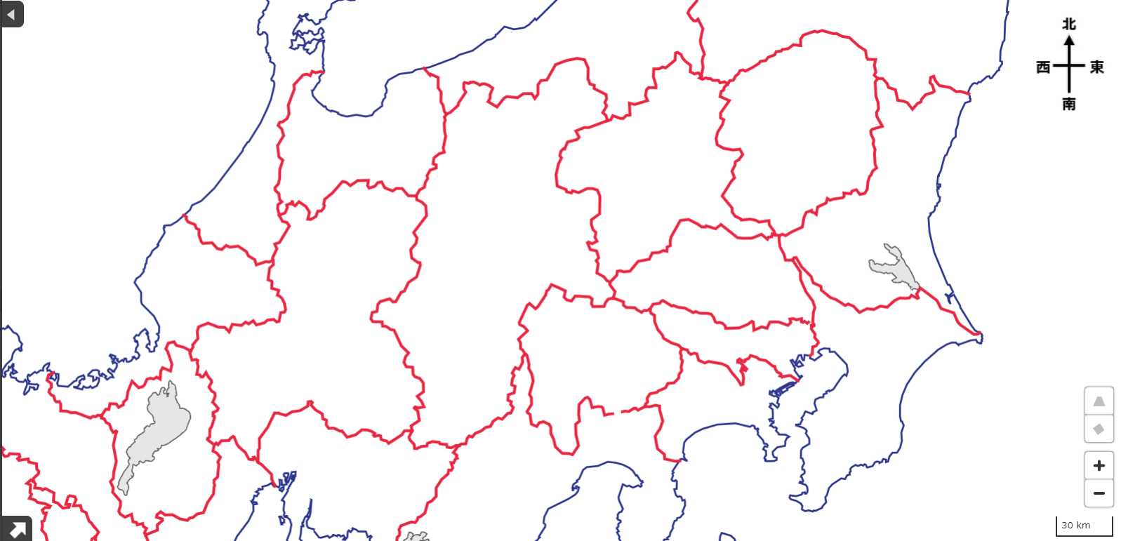 府県名なしの地図