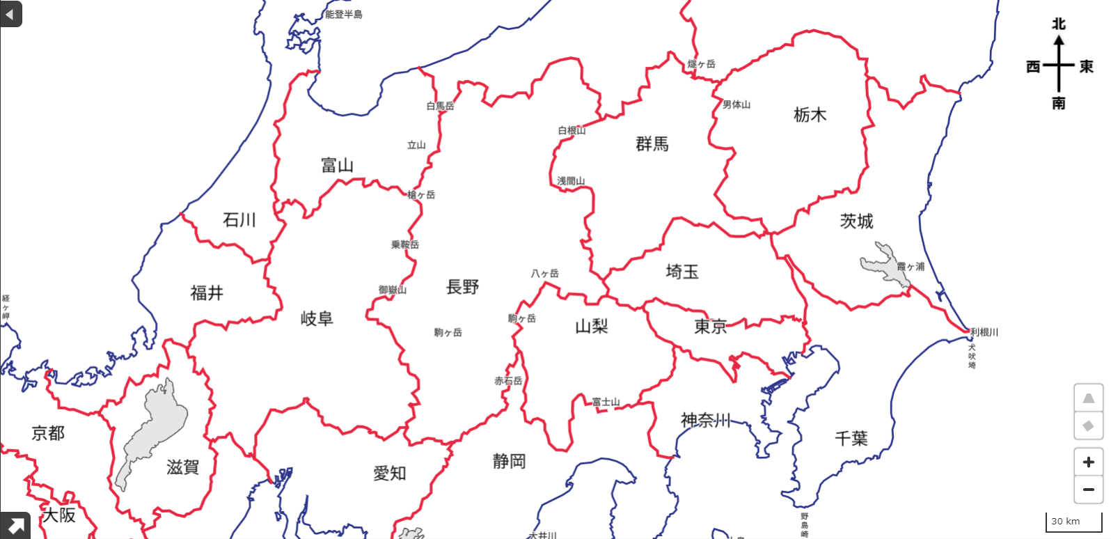 府県名入りの地図