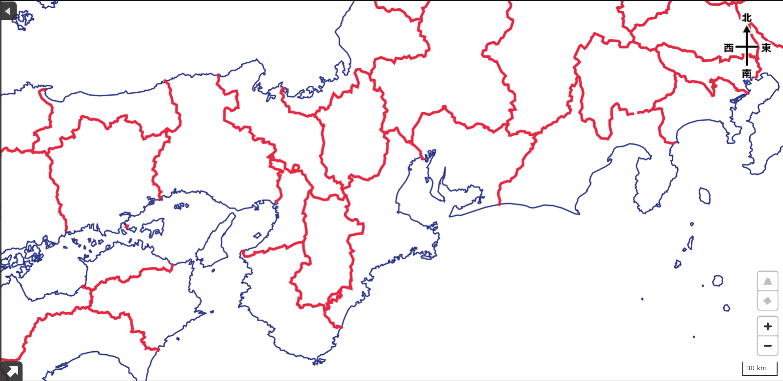 府県名なしの地図