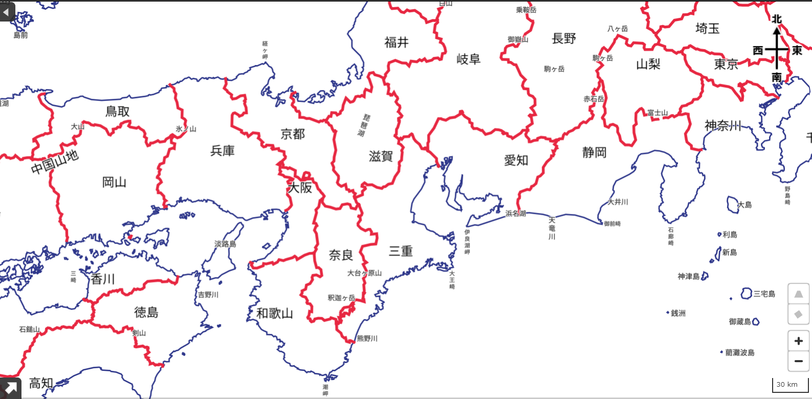 府県名入りの地図